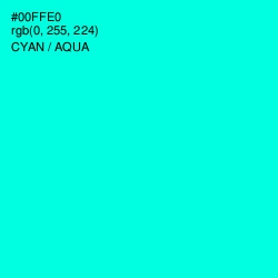 #00FFE0 - Cyan / Aqua Color Image